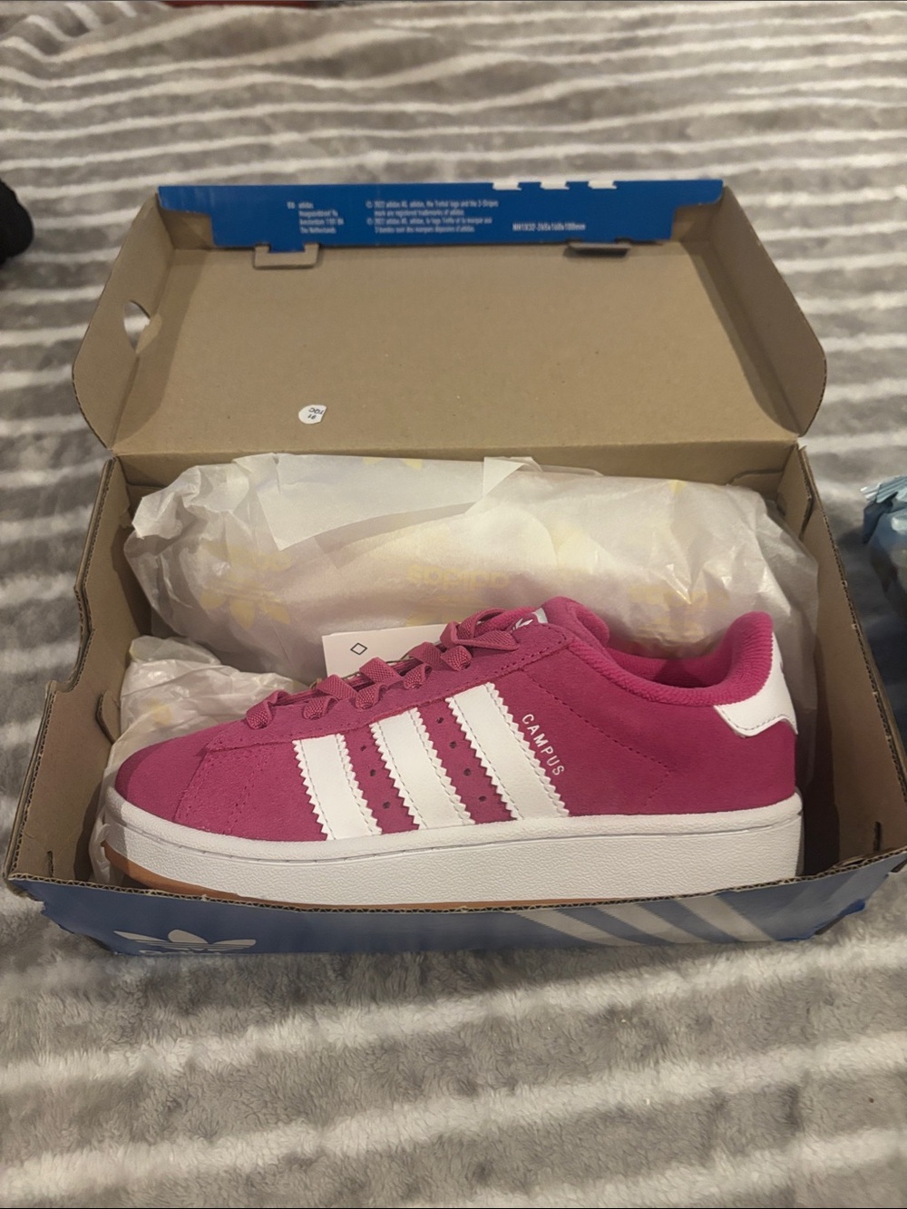 adidas Pink Suede Campus Low-Top Sneakers with White Stripes